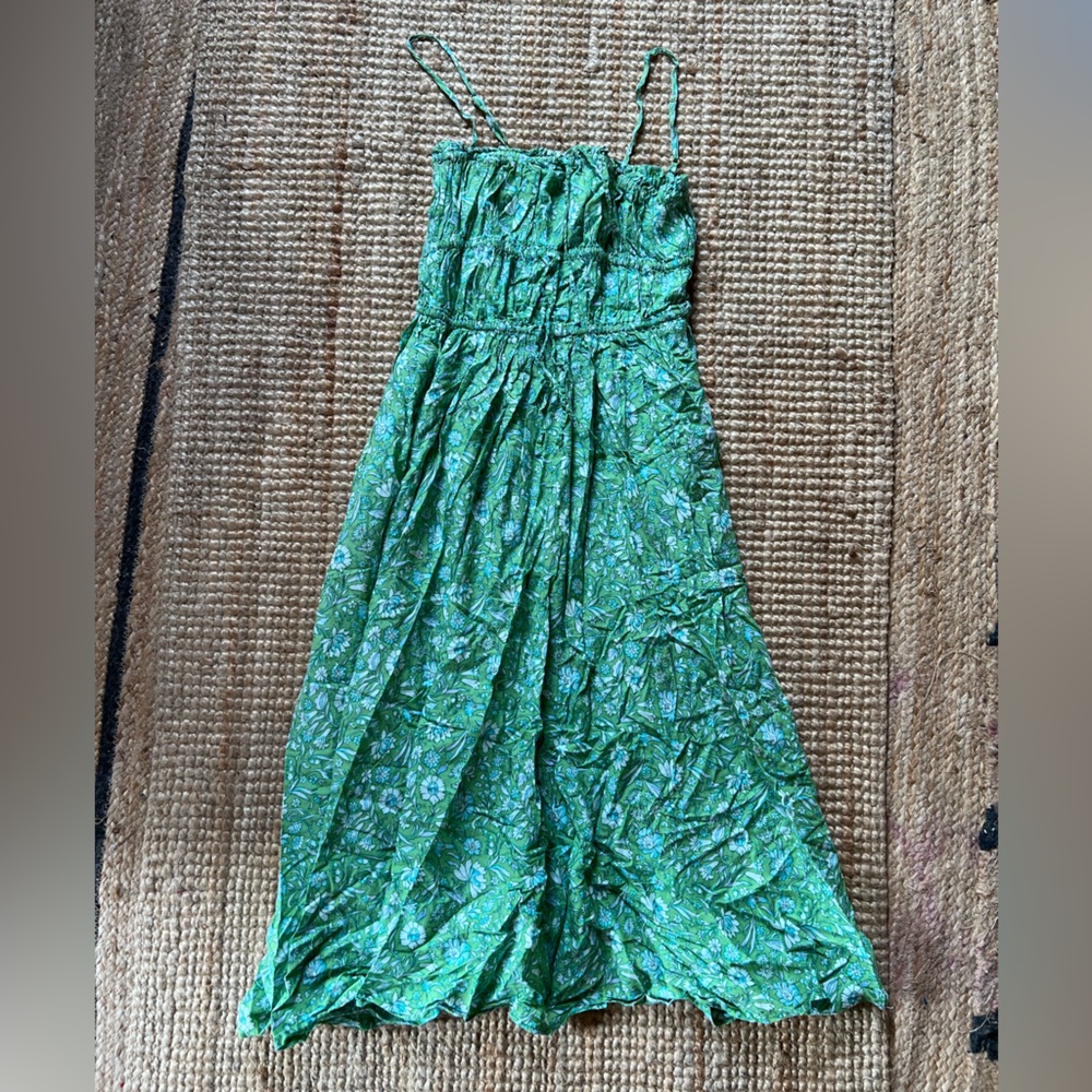 Green Floral Drawstring Pants